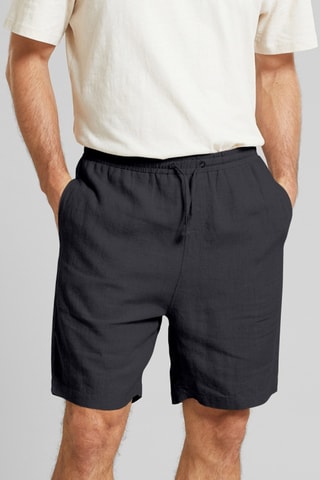 Calções loose em linho - Preto