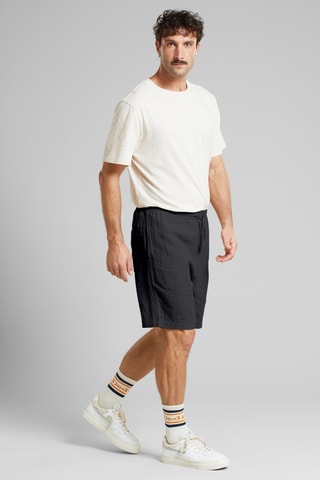 Calções loose em linho - Preto