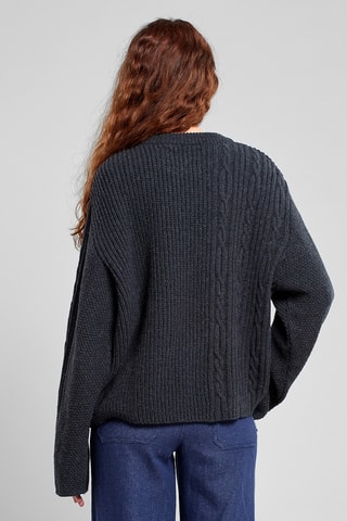 Camisola relaxed em lã - Cinzento-escuro