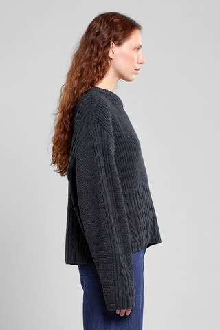 Camisola relaxed em lã - Cinzento-escuro