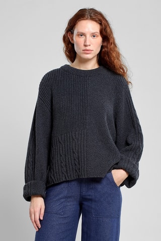 Camisola relaxed em lã - Cinzento-escuro