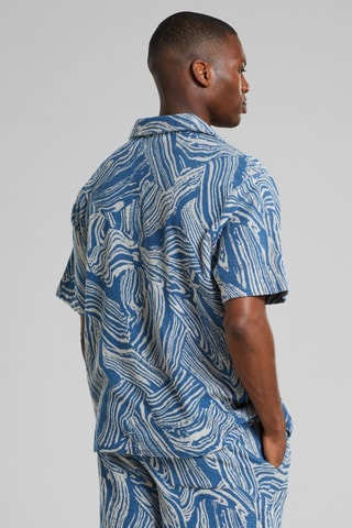 Camisa relaxed em algodão biológico - Azul