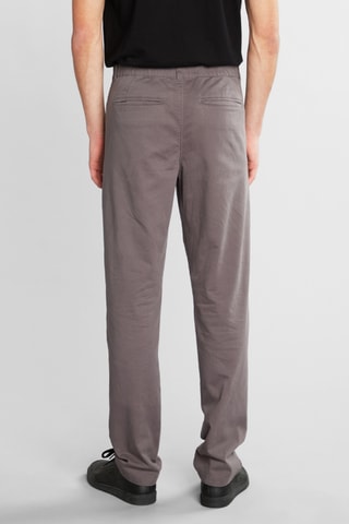 Calças chino em algodão biológico - Cinzento