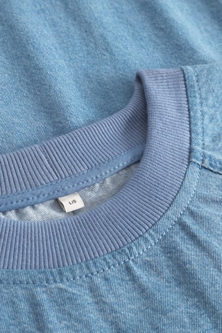 T-shirt loose em algodão biológico - Azul