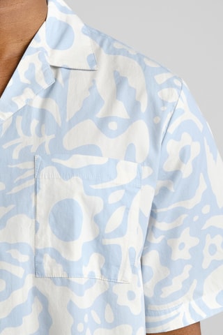 Camisa relaxed em algodão biológico - Azul