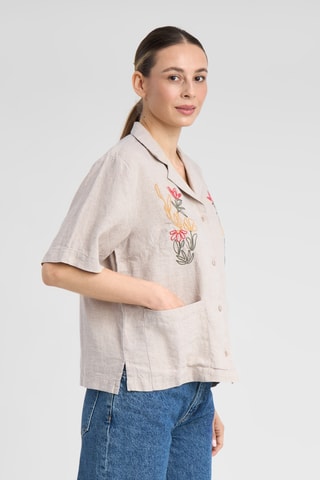 Camisa loose em linho - Cru