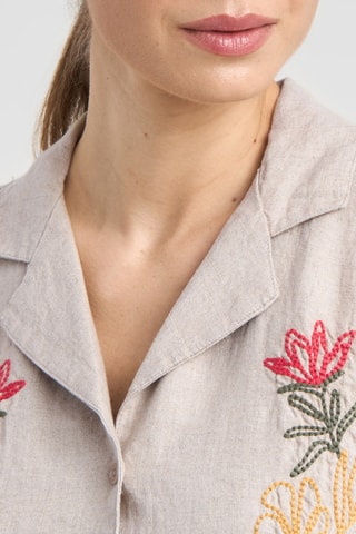 Camisa loose em linho - Cru