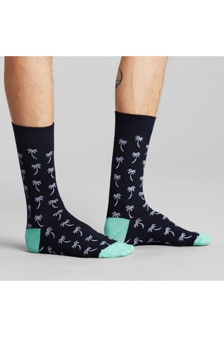 Meias em algodão biológico - Azul-marinho