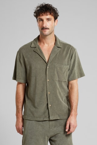 Camisa relaxed em algodão biológico - Caqui