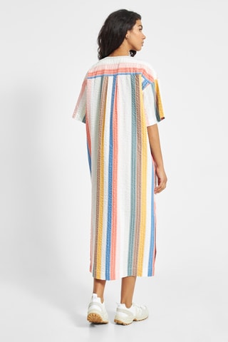 Vestido direito em algodão biológico - Multicor