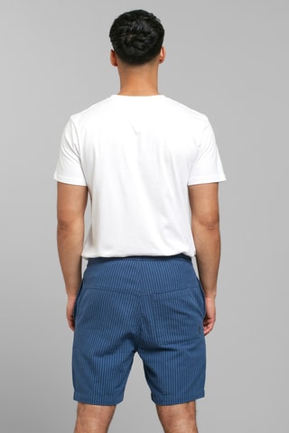 Calções relaxed em algodão biológico - Azul-marinho