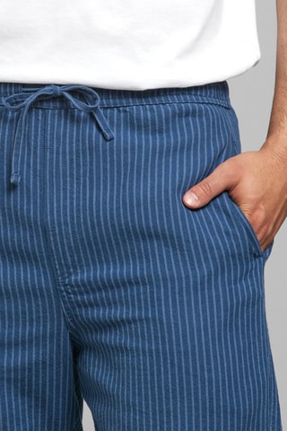 Calções relaxed em algodão biológico - Azul-marinho