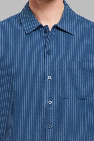 Camisola regular em algodão biológico - Azul-marinho