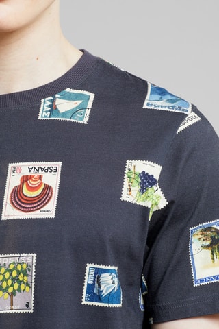 T-shirt regular em algodão biológico - Cinzento-escuro