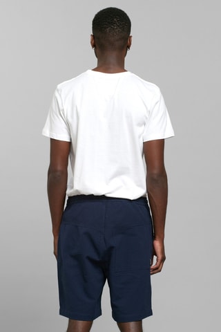 Calções relaxed em algodão biológico - Azul-marinho