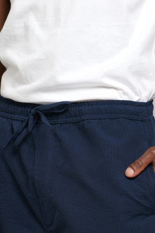 Calções relaxed em algodão biológico - Azul-marinho