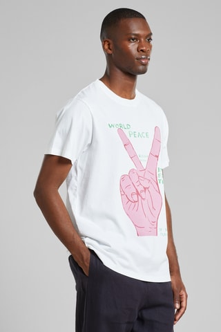 T-shirt regular em algodão biológico - Branco
