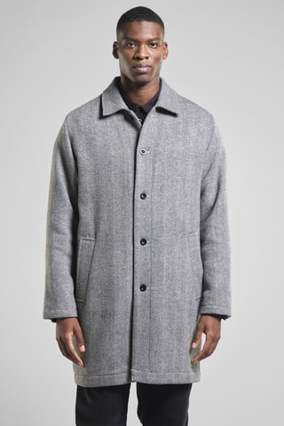 Sobretudo regular em lã - Preto