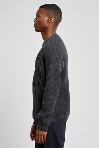 Camisola regular em lã - Cinzento-escuro