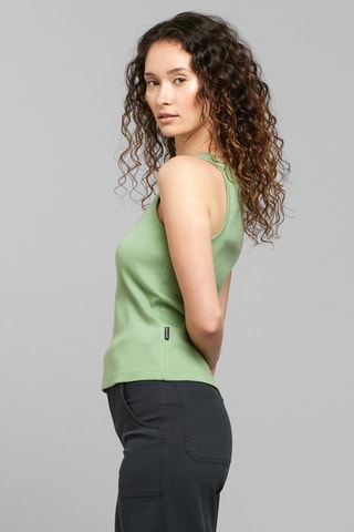 Top slim em algodão biológico sem mangas - Verde