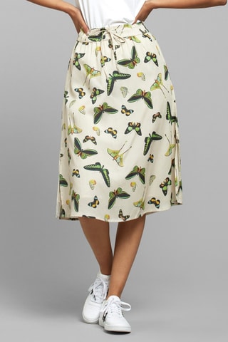 Saia direita cintura subida - Cru