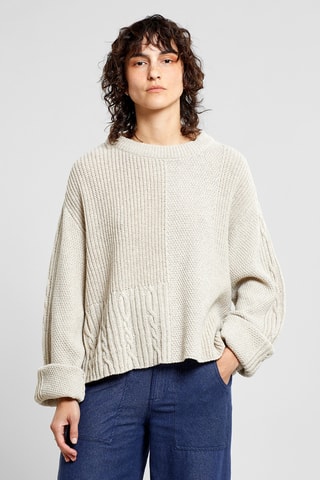 Camisola relaxed em lã - Cru