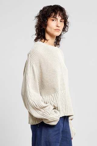 Camisola relaxed em lã - Cru