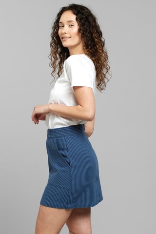 Saia direita em algodão biológico - Azul-marinho