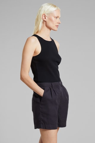 Calções relaxed em linho - Preto