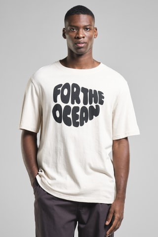 T-shirt em algodão biológico - Bege