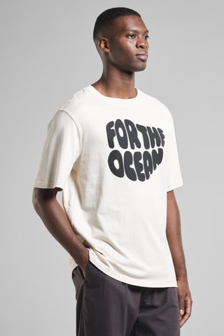 T-shirt em algodão biológico - Bege