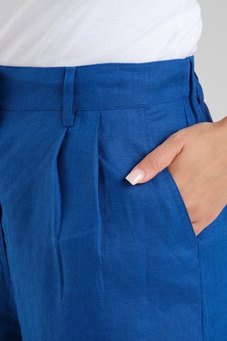 Calções loose em linho - Azul