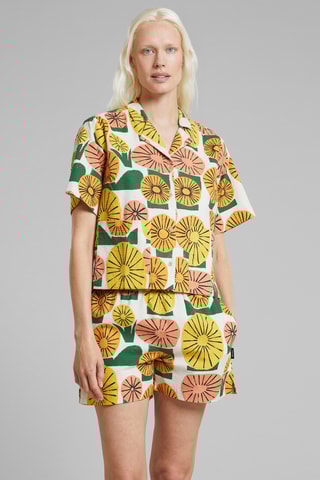 Calções regular em algodão biológico - Cru