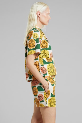 Calções regular em algodão biológico - Cru