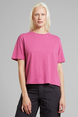 T-shirt relaxed em algodão biológico - Rosa