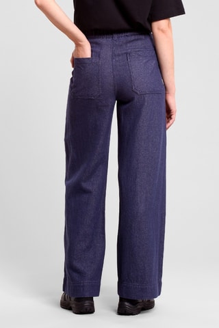 Calças em algodão biológico - Azul-marinho