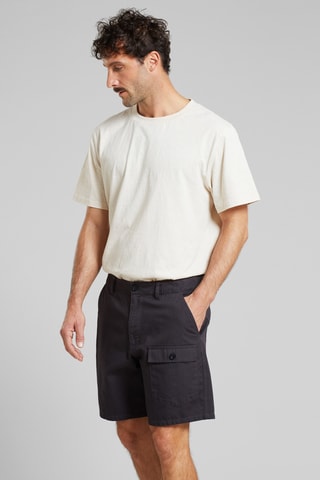 Calções regular em algodão biológico - Preto