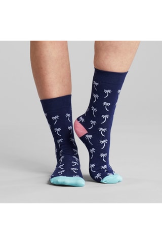 Meias em algodão biológico - Azul-marinho