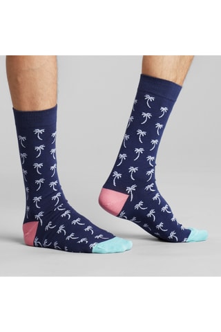 Meias em algodão biológico - Azul-marinho