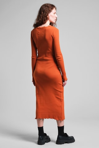 Vestido-camisola em algodão biológico - Laranja