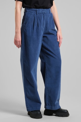 Calças em algodão biológico - Azul-marinho