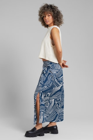 Saia traçada comprida - Azul