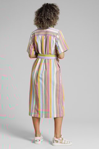 Vestido-camisa regular em algodão biológico - Multicor