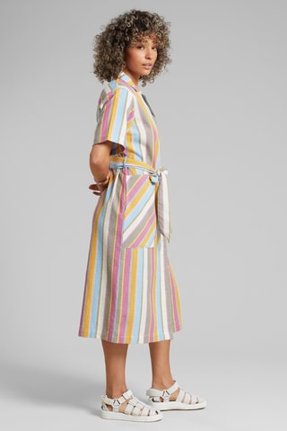 Vestido-camisa regular em algodão biológico - Multicor