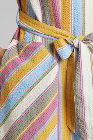 Vestido-camisa regular em algodão biológico - Multicor