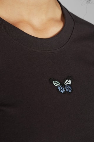 T-shirt regular em algodão biológico - Cinzento-escuro