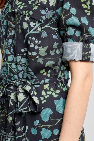 Vestido-camisa regular - Preto