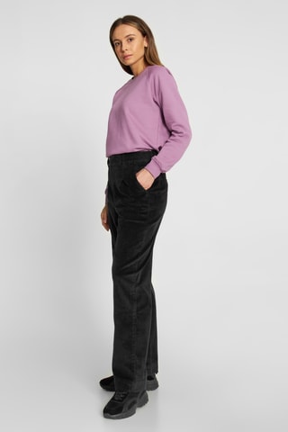 Calças direitas em algodão biológico - Preto