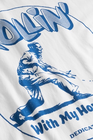 T-shirt regular em algodão biológico - Branco