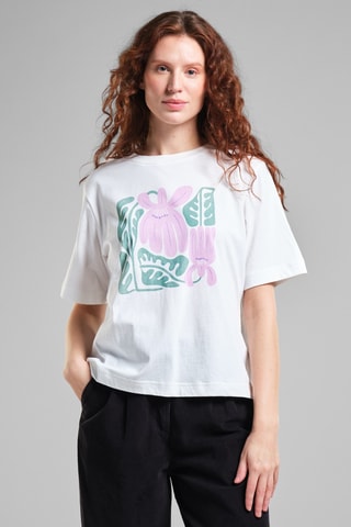 T-shirt loose em algodão biológico - Branco